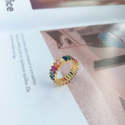 [LUCKY LOVE]Unique Colorful Radiant Cut RIng