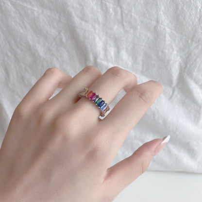 [LUCKY LOVE]Unique Colorful Radiant Cut RIng