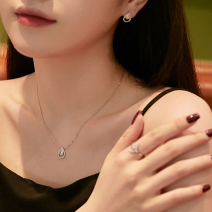 [LUCKY LOVE]Sparkling Delicate Water Drop Shape Daily Earrings
