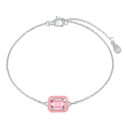 [LUCKY LOVE]2.0 Carat Sparkling Colorful Emerald Cut Daily Bracelet