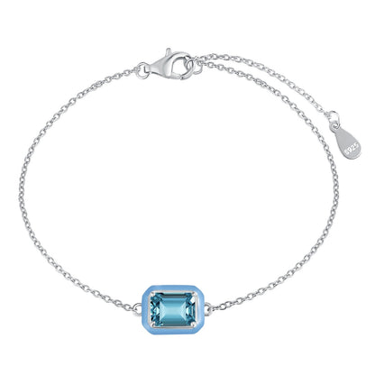 [LUCKY LOVE]2.0 Carat Sparkling Colorful Emerald Cut Daily Bracelet