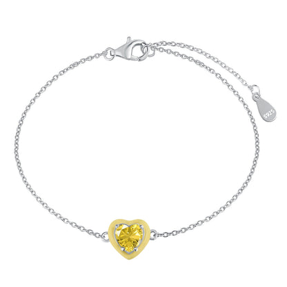 [LUCKY LOVE]Sparkling Romantic Heart Shape Lover Bracelet