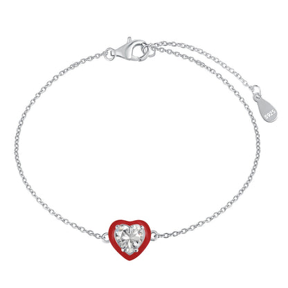 [LUCKY LOVE]Sparkling Romantic Heart Shape Lover Bracelet