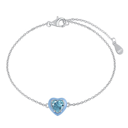 [LUCKY LOVE]Sparkling Romantic Heart Shape Lover Bracelet
