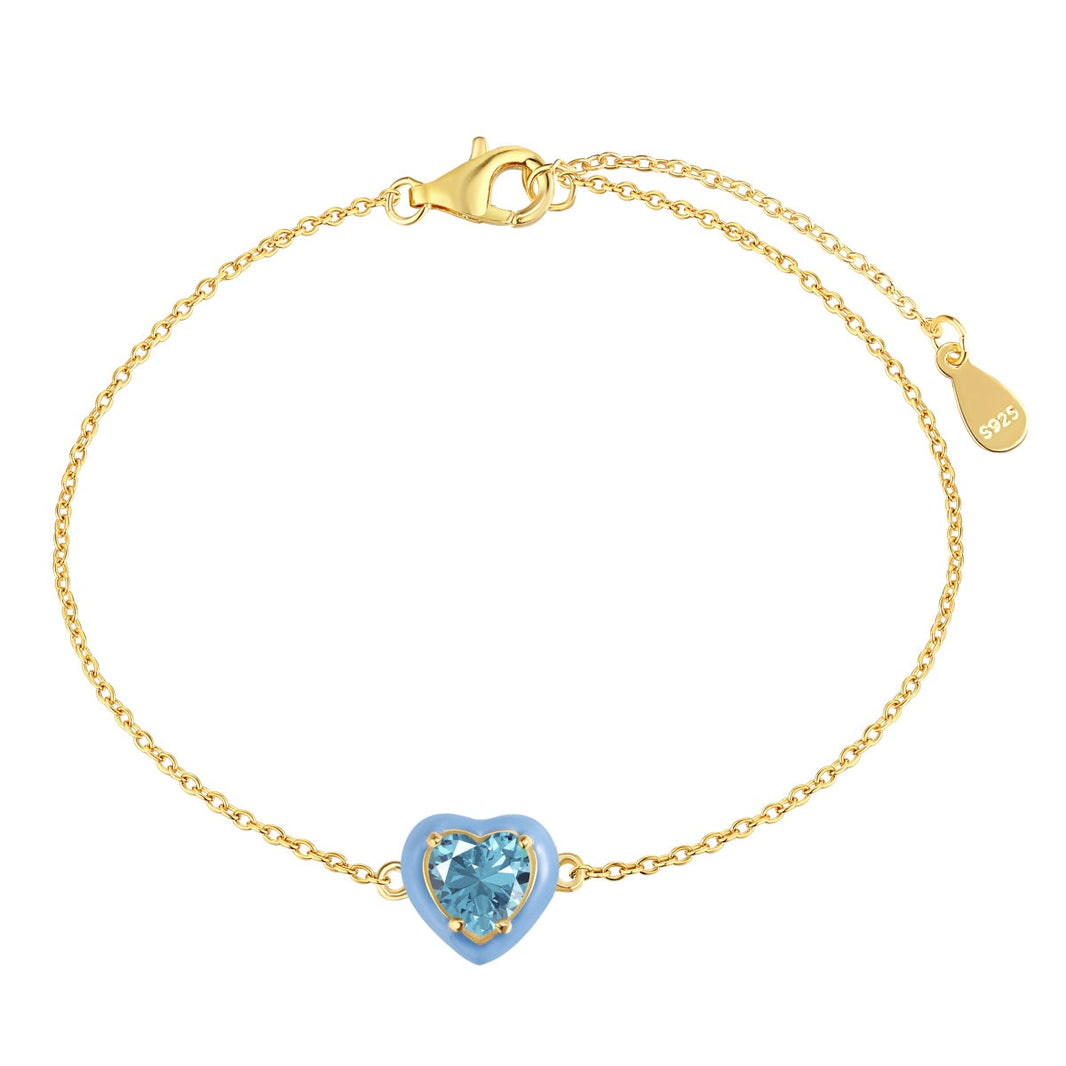 [LUCKY LOVE]Sparkling Romantic Heart Shape Lover Bracelet