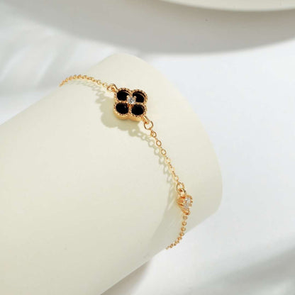 [LUCKY LOVE]Delicate Four Leaf Clover Bracelet