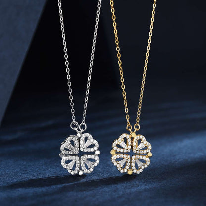 [LUCKY LOVE]Ornate Heart Cut Flower Shape Necklace