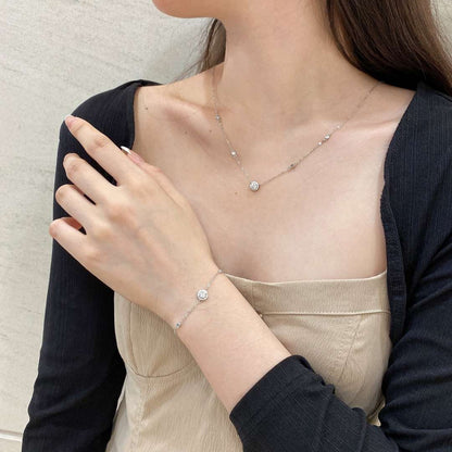 [LUCKY LOVE]Dazzling Round Cut Shape Bracelet
