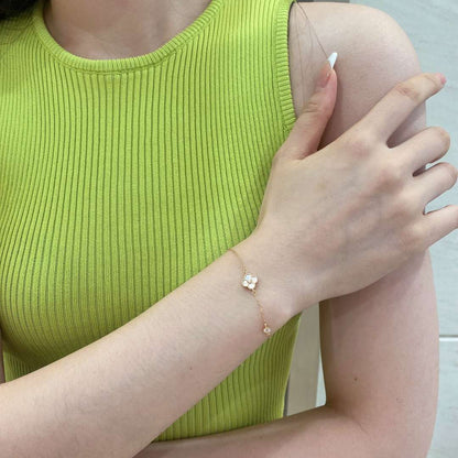 [LUCKY LOVE]Delicate Four Leaf Clover Bracelet