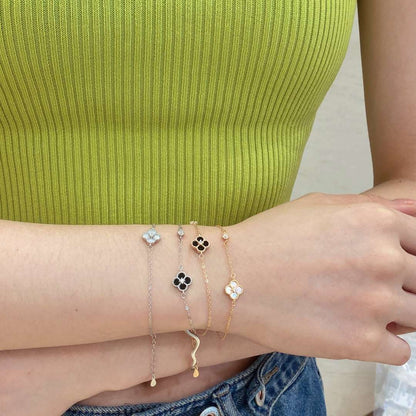 [LUCKY LOVE]Delicate Four Leaf Clover Bracelet