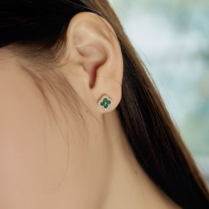 [LUCKY LOVE]Four-Leaf Clover Flower Shaped Earrings