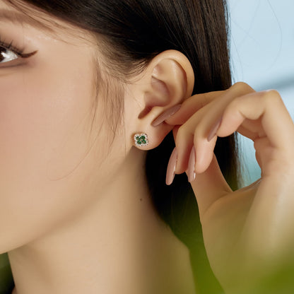 [LUCKY LOVE]Four-Leaf Clover Flower Shaped Earrings