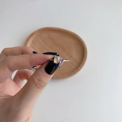 [LUCKY LOVE]Radiant Colorful Multi Cut Daily Ring