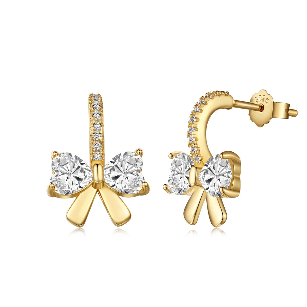 [LUCKY LOVE]Exquisite Earrings With Heart-Shaped Bow Design