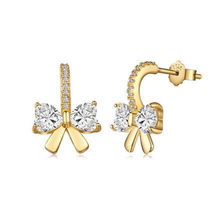 [LUCKY LOVE]Exquisite Earrings With Heart-Shaped Bow Design