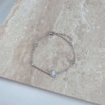 [LUCKY LOVE]Dazzling Round Cut Shape Bracelet