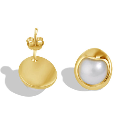 [LUCKY LOVE]Dainty Bread Pearl Earrings