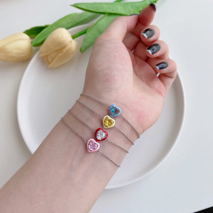 [LUCKY LOVE]Sparkling Romantic Heart Shape Lover Bracelet