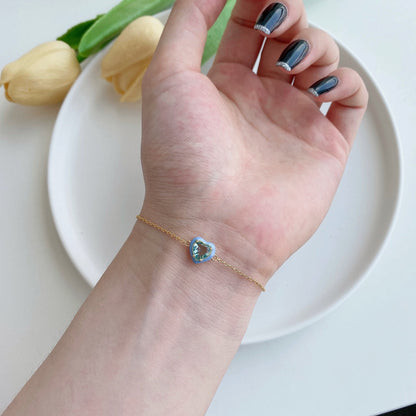 [LUCKY LOVE]Sparkling Romantic Heart Shape Lover Bracelet
