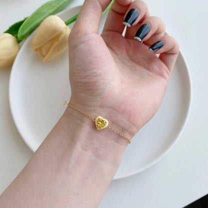 [LUCKY LOVE]Sparkling Romantic Heart Shape Lover Bracelet