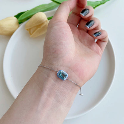 [LUCKY LOVE]2.0 Carat Sparkling Colorful Emerald Cut Daily Bracelet
