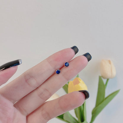 [LUCKY LOVE]Sparkling Colorful Round Shape Earrings