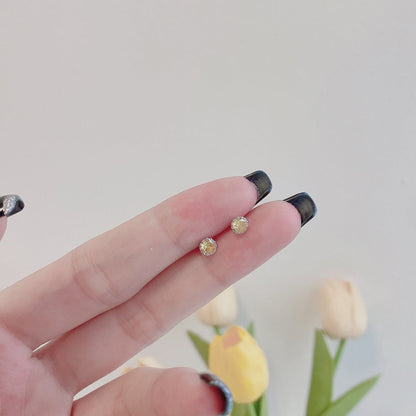[LUCKY LOVE]Sparkling Colorful Round Shape Earrings