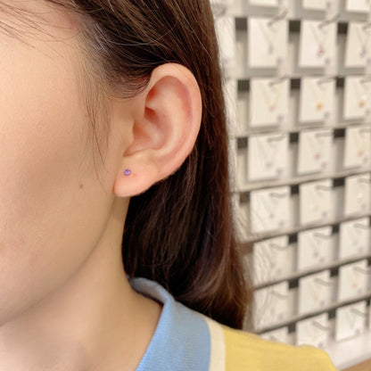[LUCKY LOVE]Delicate Solitaire Earrings