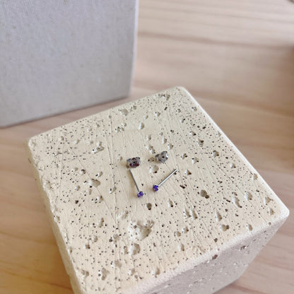 [LUCKY LOVE]Delicate Solitaire Earrings
