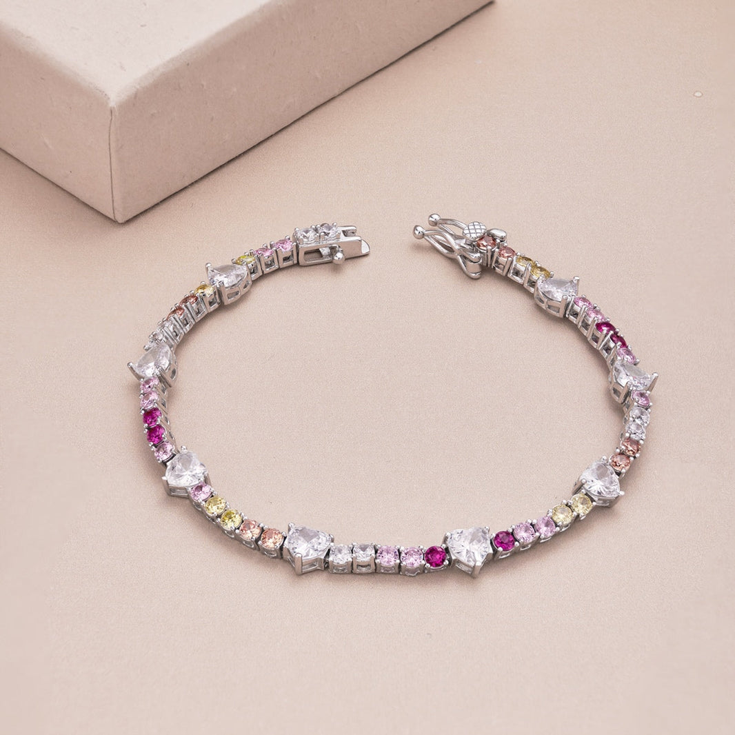 [LUCKY LOVE]Romantic Heart Shape Round Cut Lover Bracelet