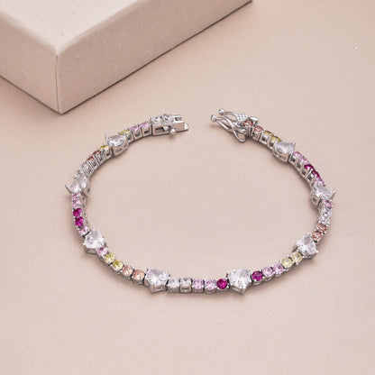 [LUCKY LOVE]Romantic Heart Shape Round Cut Lover Bracelet