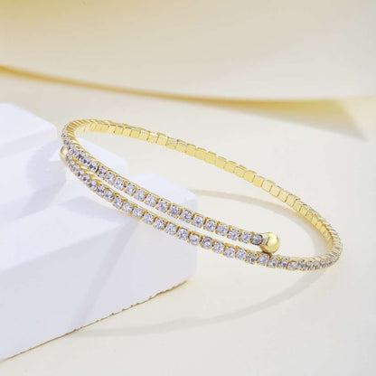 [LUCKY LOVE]Row of Diamonds Round Fashion Bracelet