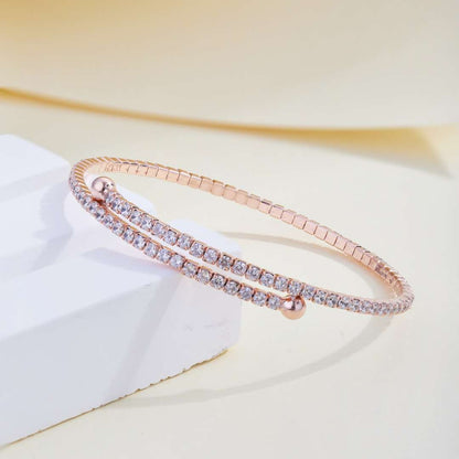 [LUCKY LOVE]Row of Diamonds Round Fashion Bracelet