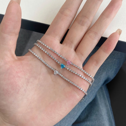 [LUCKY LOVE]0.5 Carat Elegant Romantic Heart Shape Lover Bracelet
