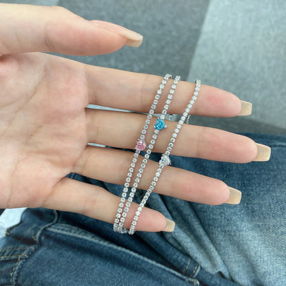 [LUCKY LOVE]0.5 Carat Elegant Romantic Heart Shape Lover Bracelet
