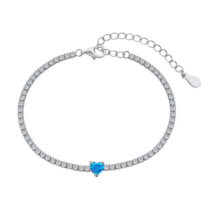 [LUCKY LOVE]0.5 Carat Elegant Romantic Heart Shape Lover Bracelet