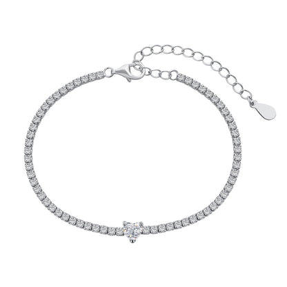 [LUCKY LOVE]0.5 Carat Elegant Romantic Heart Shape Lover Bracelet