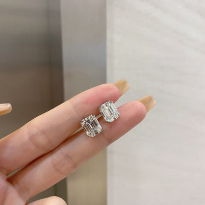 [LUCKY LOVE]Dazzling Square Shape Earrings
