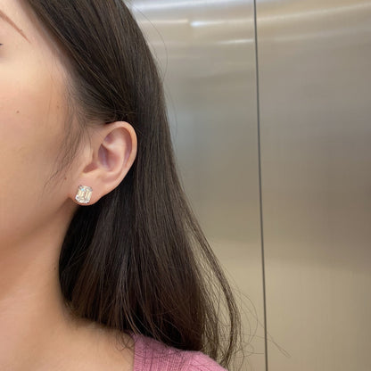 [LUCKY LOVE]Dazzling Square Shape Earrings