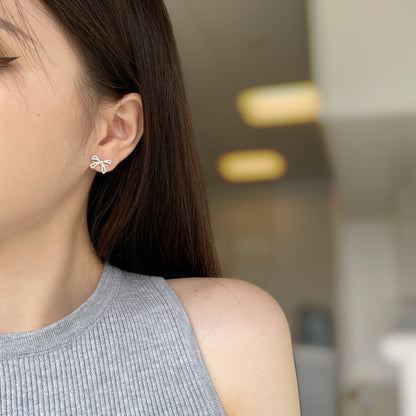 [LUCKY LOVE]Dainty Bow Shape Earrings