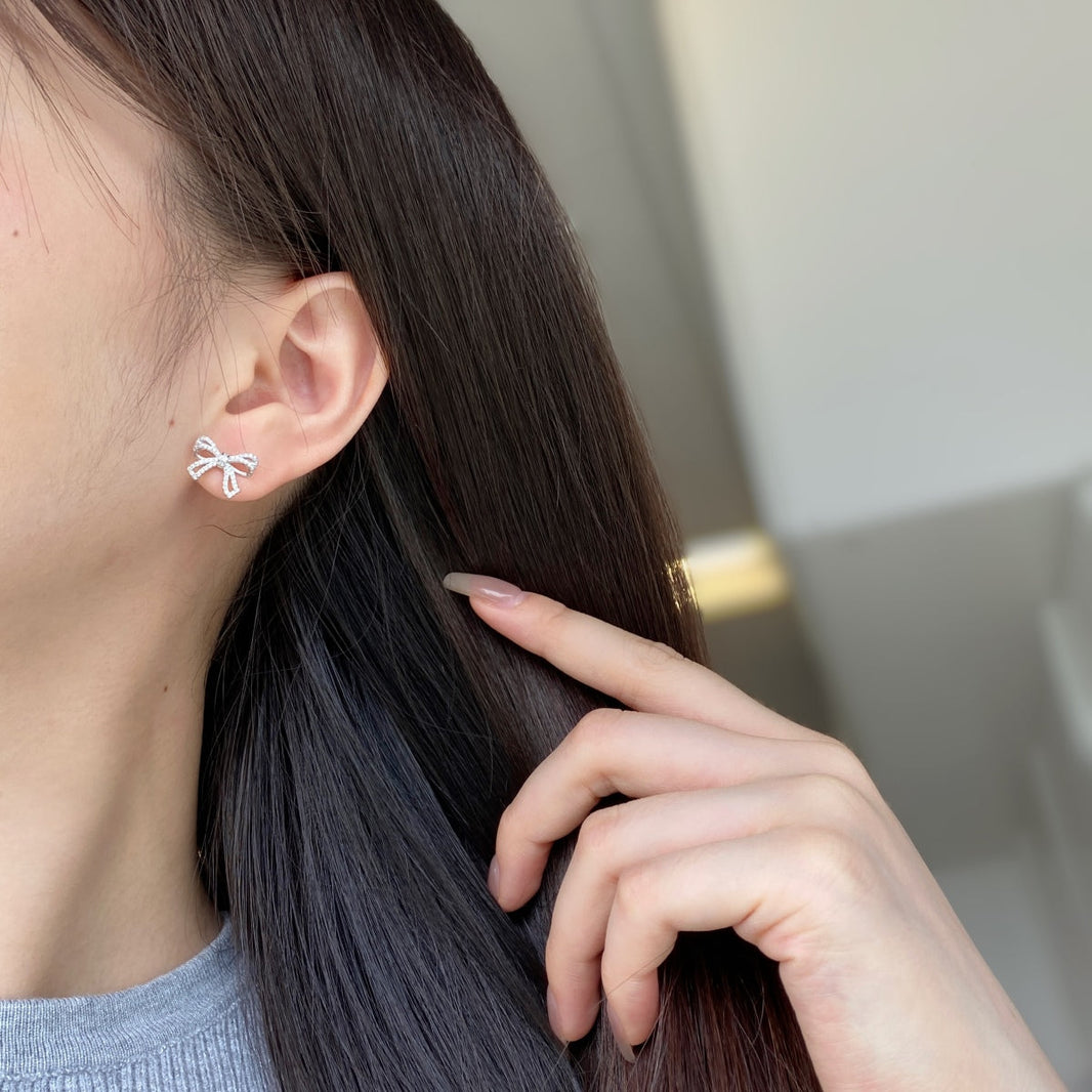 [LUCKY LOVE]Dainty Bow Shape Earrings
