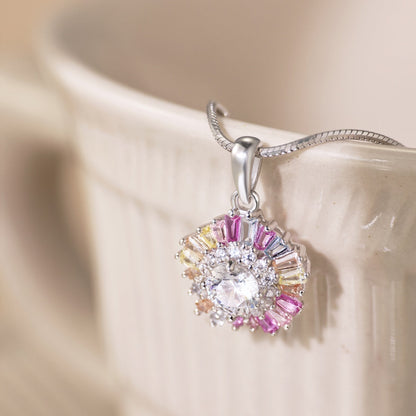 [LUCKY LOVE]Charming Flower Colorful Necklace