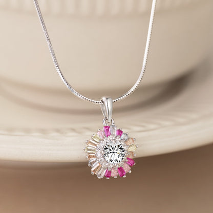 [LUCKY LOVE]Charming Flower Colorful Necklace