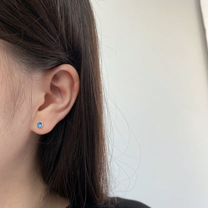 [LUCKY LOVE]Sparkling Colorful Round Shape Earrings
