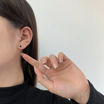 [LUCKY LOVE]Sparkling Colorful Round Shape Earrings