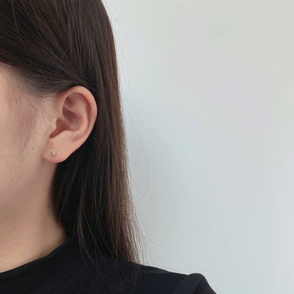 [LUCKY LOVE]Sparkling Colorful Round Shape Earrings