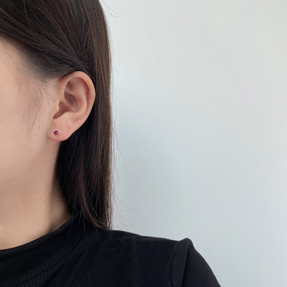 [LUCKY LOVE]Sparkling Colorful Round Shape Earrings