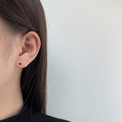 [LUCKY LOVE]Sparkling Colorful Round Shape Earrings