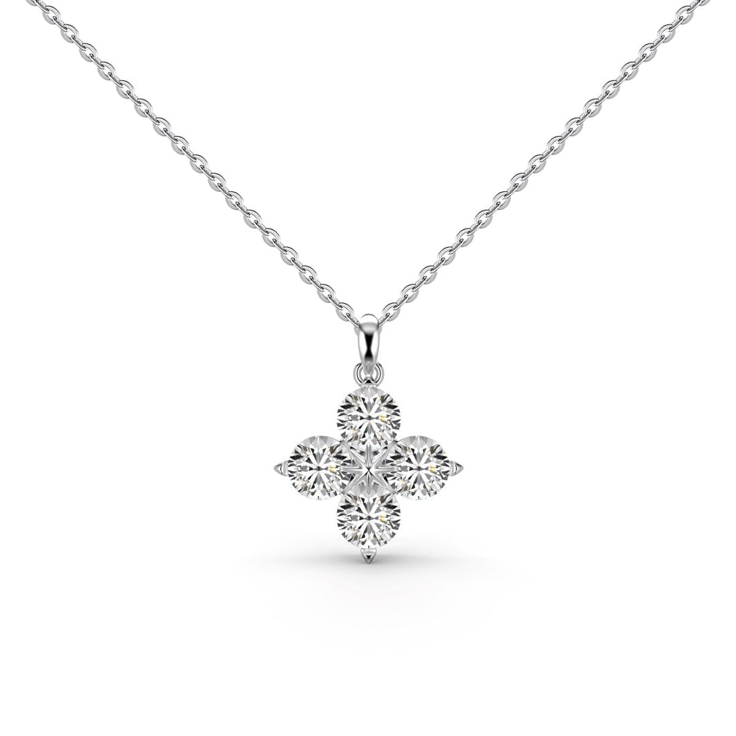 [LUCKY LOVE]Four-Leaf Clover And Eight-Pointed Star Necklace