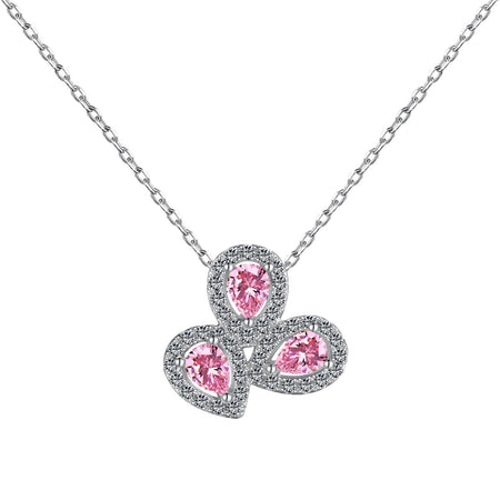 [LUCKY LOVE]Elegant Flower Shape Pear Cut Necklace